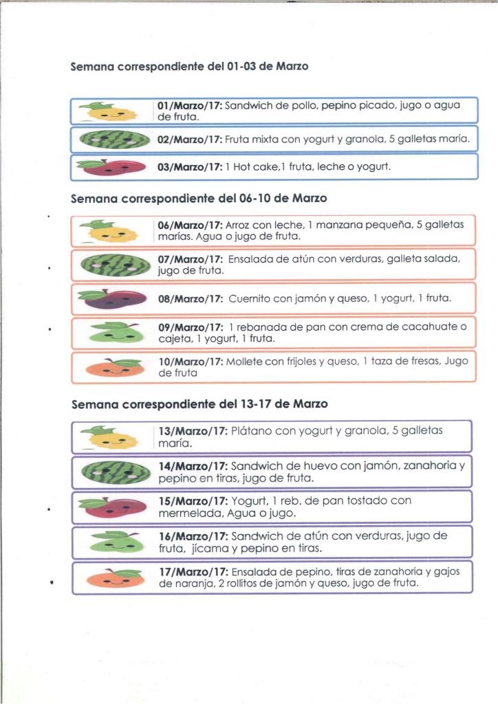 MENU MARZO